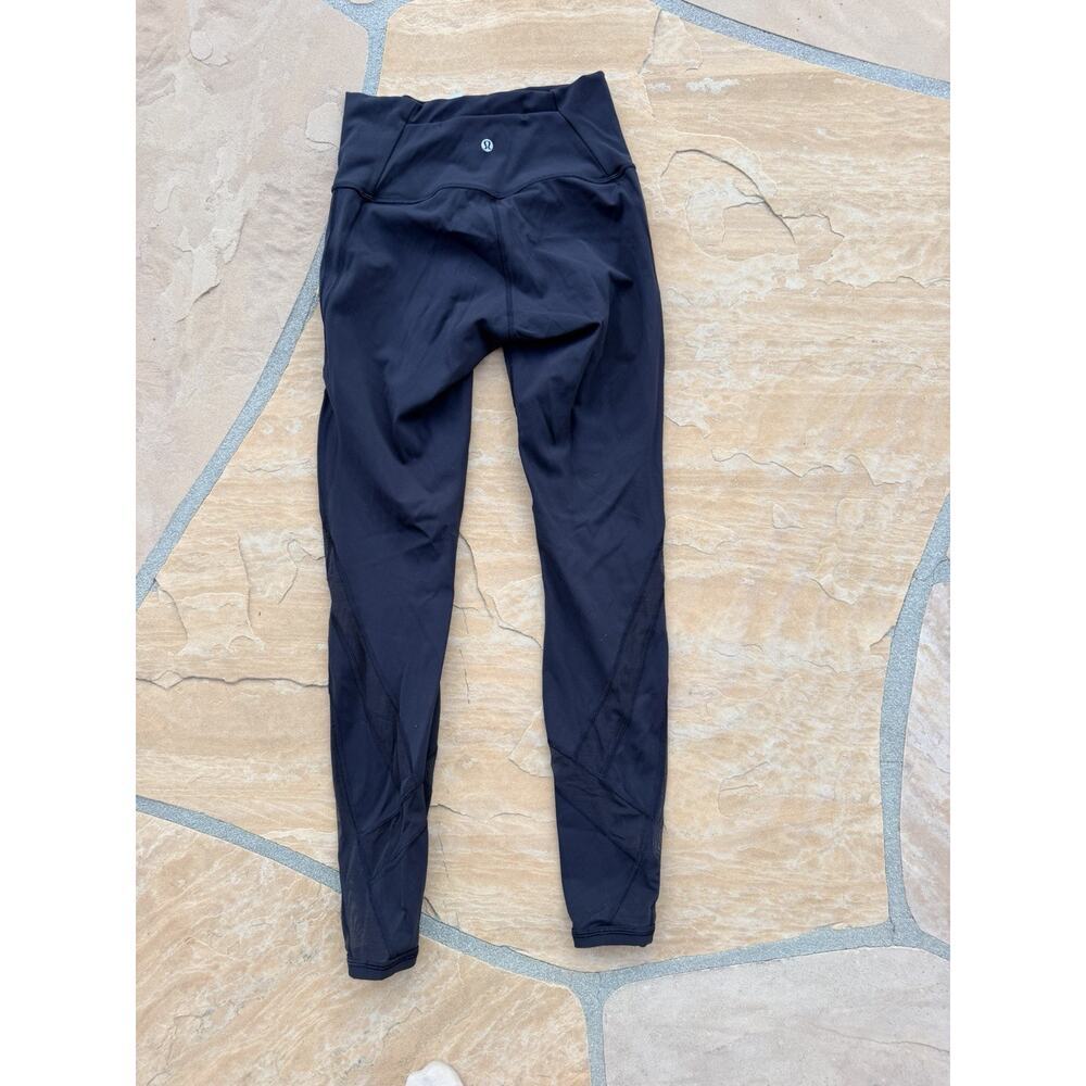 LULULEMON Black Wunder Under High-Rise Tight *Mesh 28" Active Leggings Size 6 - Picture 6 of 7